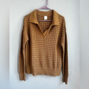 Joie V-Neck Sweater in Warm Brown